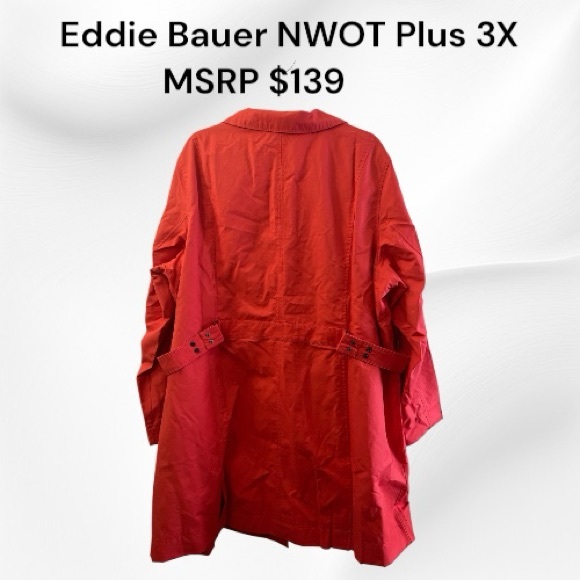 Eddie Bauer Coral Spring Trench NWOT Plus Size 3X - Picture 2 of 7